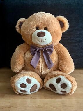 Hugfun 32" Jumbo Teddy Bear Brown Stuffed Animal Plush Bow Tie-Large